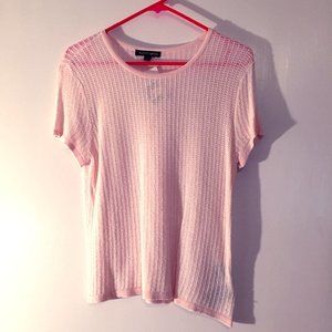 NWT Pink Sheer Short Sleeve Top